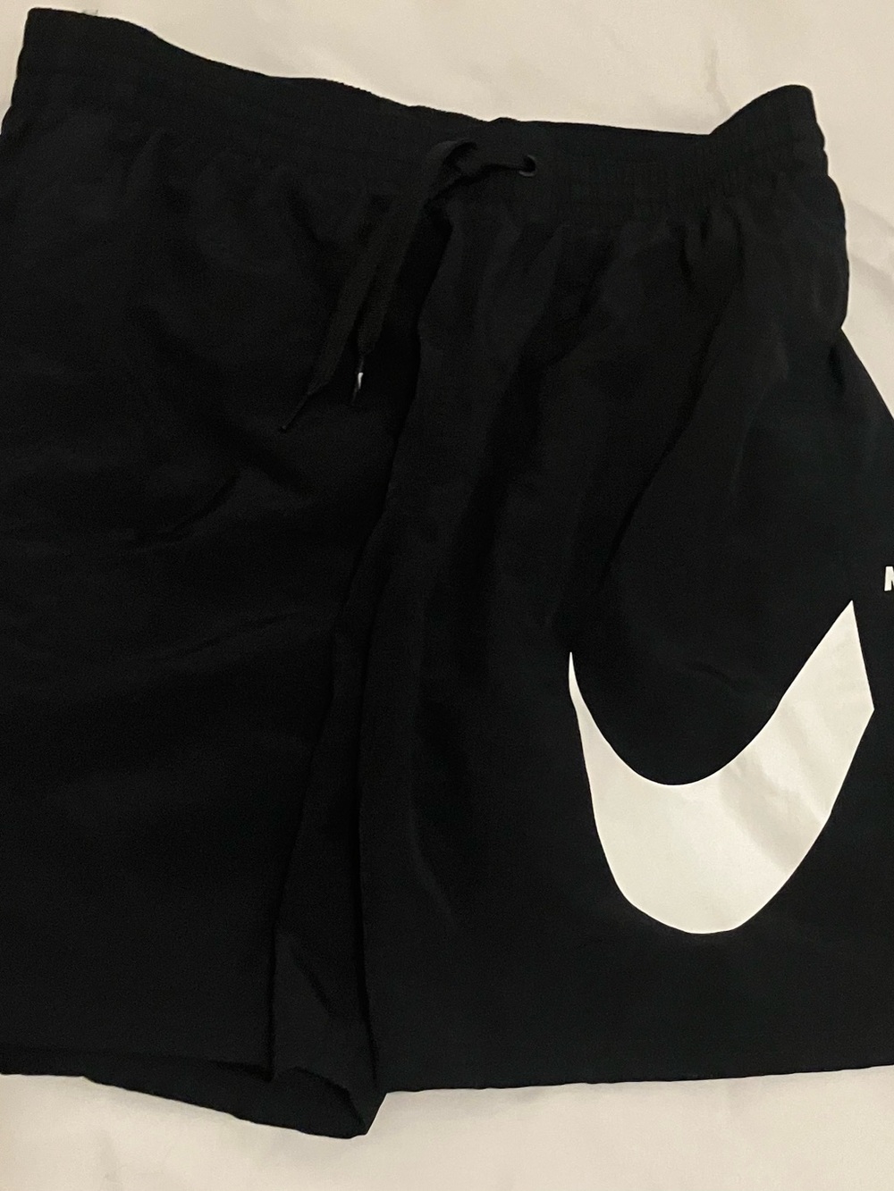 Nike Black Kids Shorts with White Swoosh